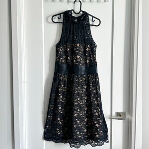 Banana Republic Black Lace Party Formal Midi Dress